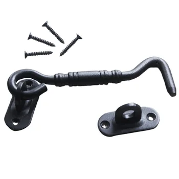 

1 Set Heavy Duty With Screws Eye Latch Lock Cabin Hook Shed Gate Catch Holder Brace Fixing 201 Stainless Steel Door Window