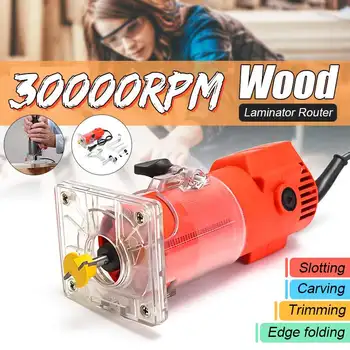

300W 30000RPM Woodworking Electric Trimmer Wood Milling Engraving Slotting Trimming Machine Wood Router Hand Carving Machine