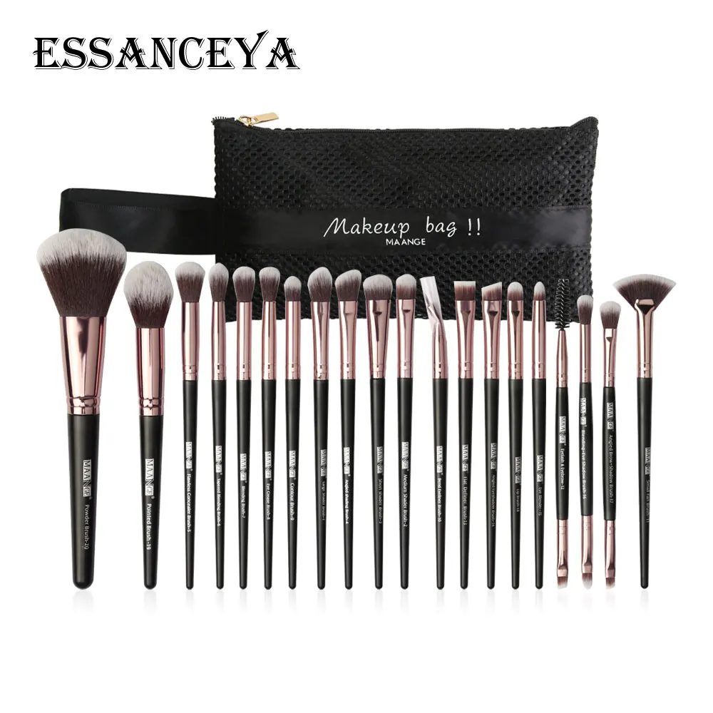 

ESSANCEYA 18/20 Pcs Makeup Brushes Set Soft Powder Foundation Eyeshadow Blending Brush With Canvas Makeup Bag Cosmetic Tool Kits