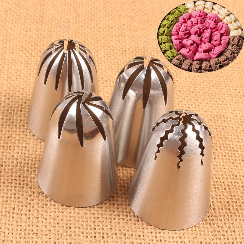

#901#902#903#904 Large Flower Icing Piping Nozzles Set Stainless Steel Pastry Nozzles Tips Cookies Cake Decorating Tools