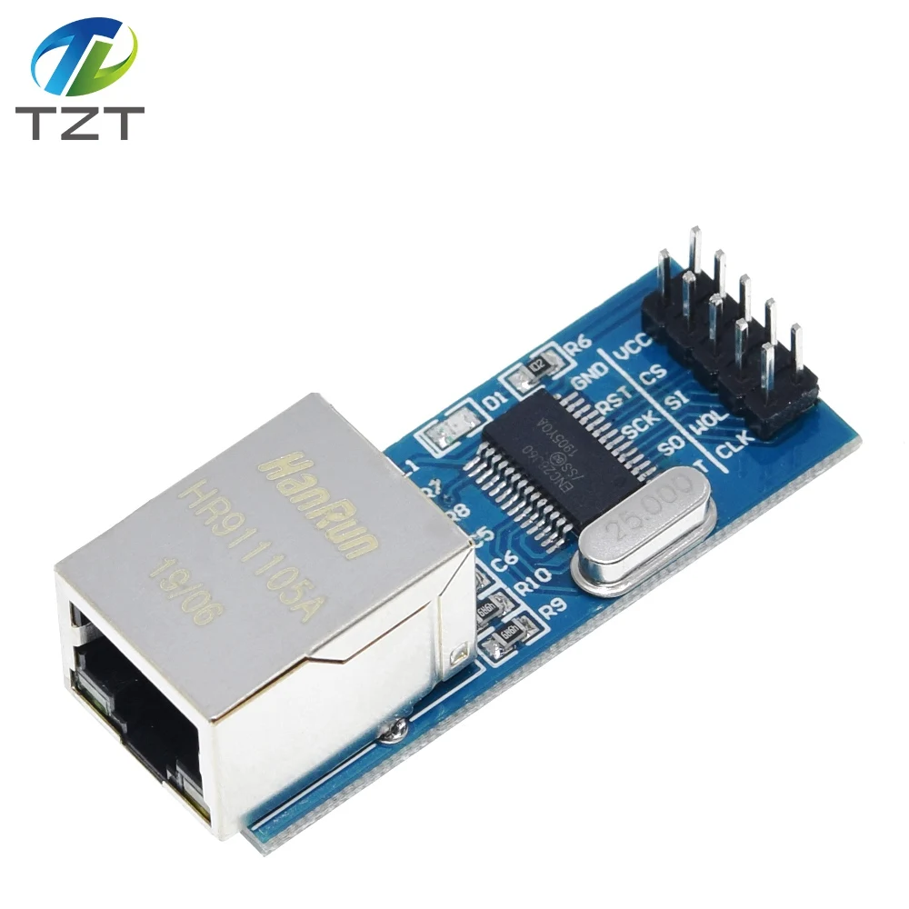 10 шт./лот мини ENC28J60 LAN Ethernet сетевой модуль 25 МГц кристалл AVR 51 LPC 3,3 В