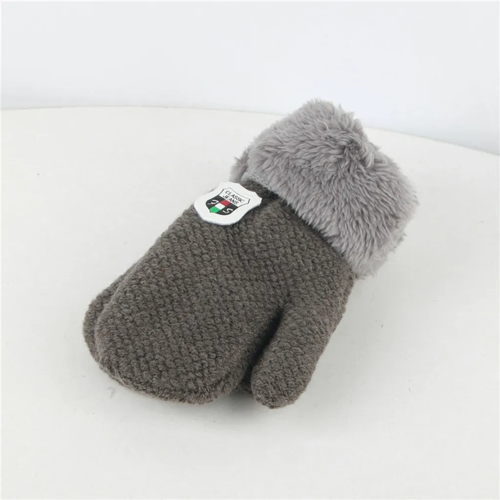 Зимние Детские перчатки, Детские теплые вязаные перчатки, плотные, полностью веревочные, перчатки для детей