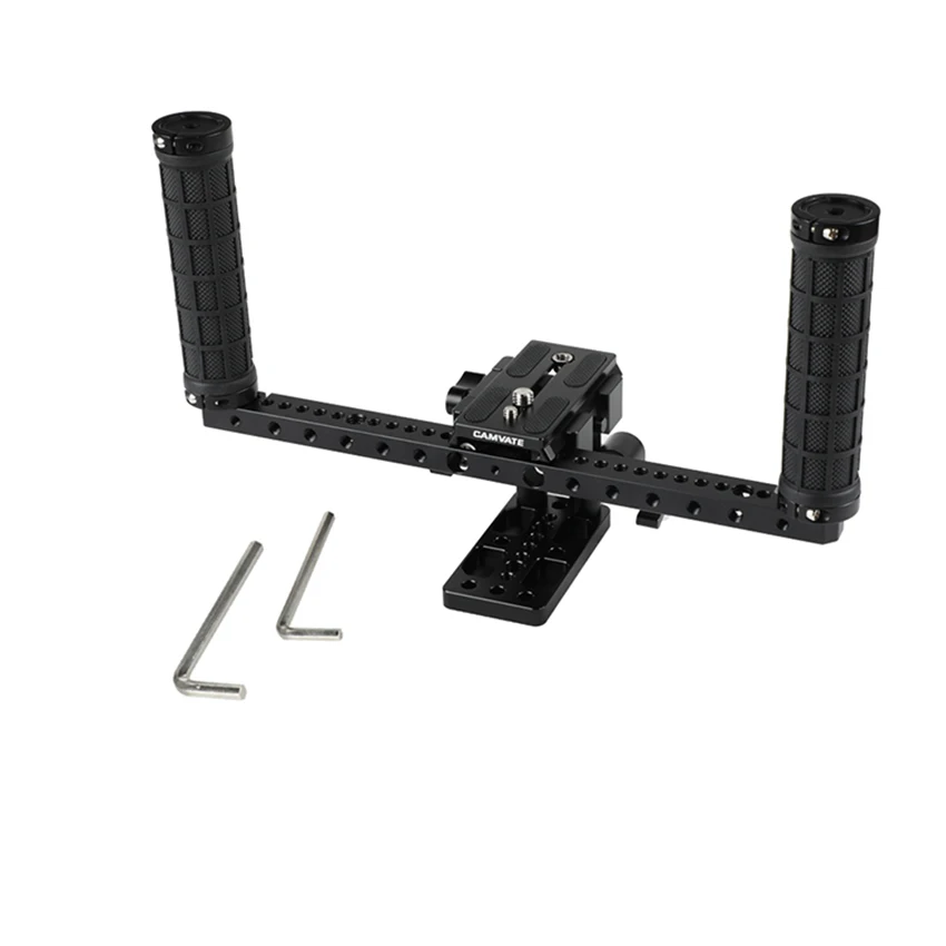 

CAMVATE DSLR Camera Supporting Rig With Manfrotto QR Plate & Rubber Handgrip For Shoulder Mount Rig C2250