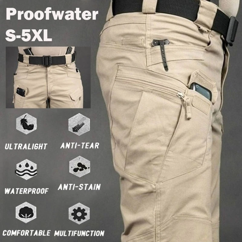 New Mens Tactical Pants Multiple Pocket Elasticity Military Urban Commuter Tacitcal Trousers Men Slim Fat Cargo Pant 5XL main image 0