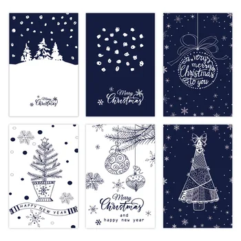 

6 PCS 3D Christmas Decoraction Thank You Cards Party Invitations Gifts Happy New Year Greeting Cards Anniversary Gifts Postcard