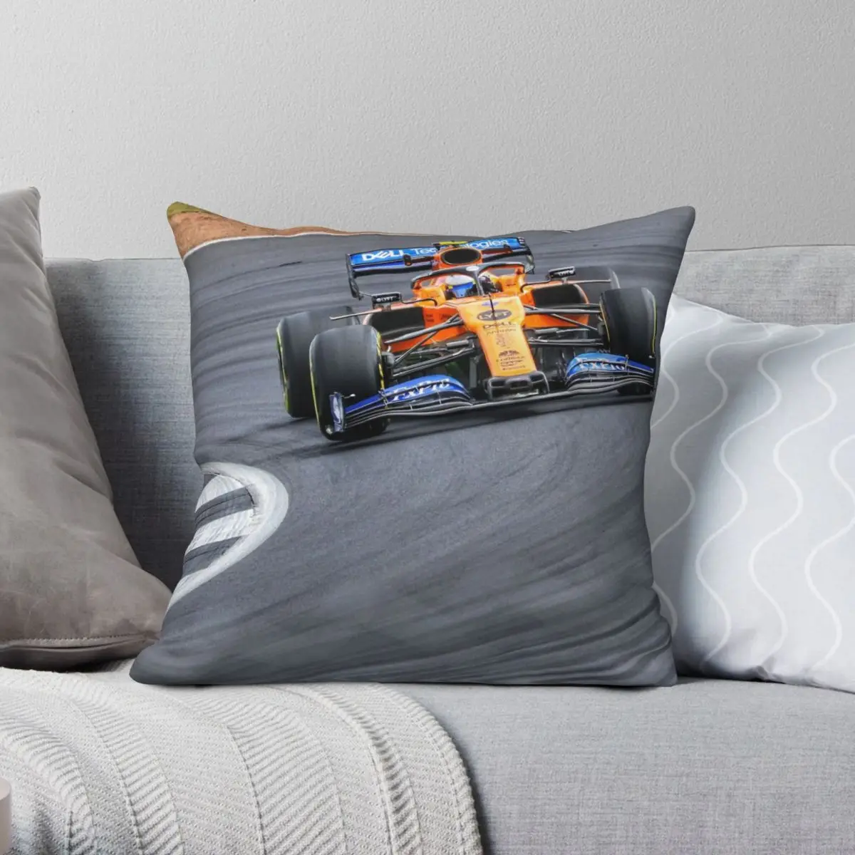 Lando Norris Mclaren F1 Federa Poliestere Lino Velluto Stampato Zip Decor Federa Divano Cuscino All'Ingrosso 18"