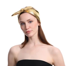 Большой бант, одноцветная Женская головная повязка для девушек, Серебряная Женская повязка для волос Kawaii, женские повязки на голову для йоги