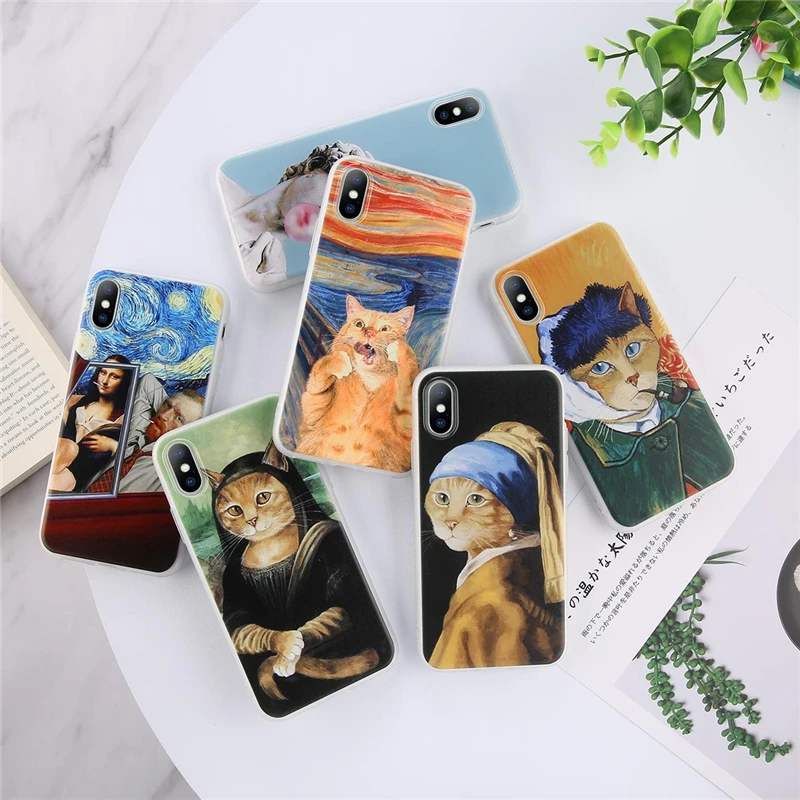

Moskado Cartoon Cat Pattern Phone Cases For iPhone 5 5S SE 6 6S 7 8 Plus X XS Max XR Soft Silicone Phone Back Cases Cover Shells
