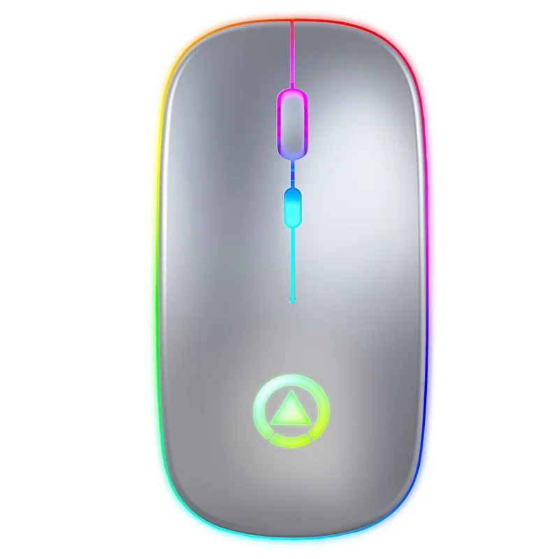Мини Беспроводная мышь 1600 dpi 2,4 Ghz тонкая Бесшумная перезаряжаемая мышь с красочными дышащими огнями энергосбережение для настольного ноутбука