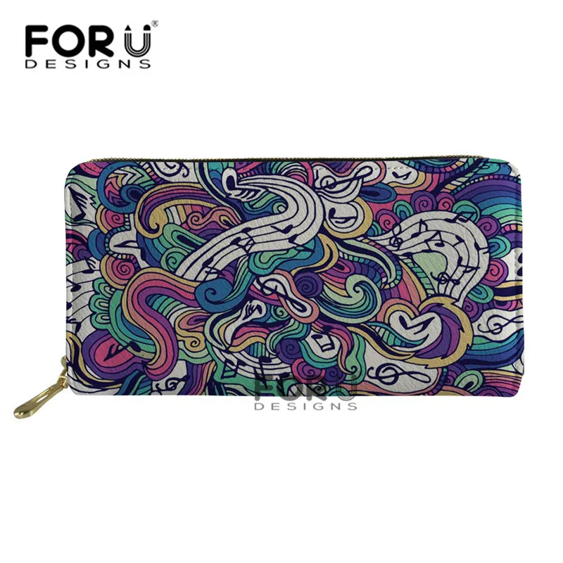 FORUDESIGNS Piano Music Note Women Long Clutch Wallet Large Capacity Holder Wallets Female Purse Lady Coin Purses Phone Card - Цвет: L3974Z21