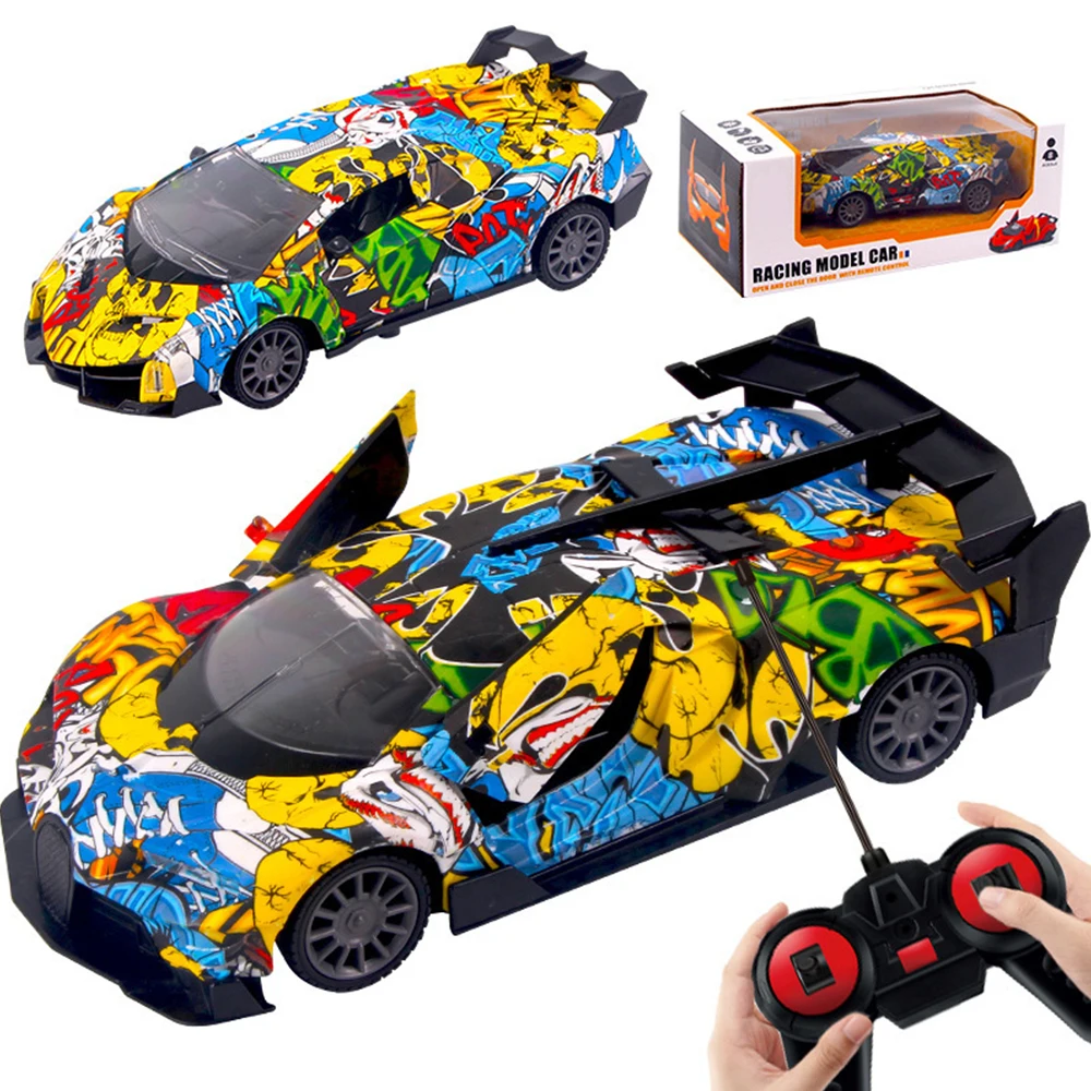 

1:22 Rc Cars Children's Toy Four-way Rc Wireless Charging Graffiti Electric Toy