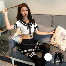 Japanese Style Student Girls Sexy School Uniform for Women Tunic Top Skirt Navy Sailor Suit Costume JK Sexy Lingerie