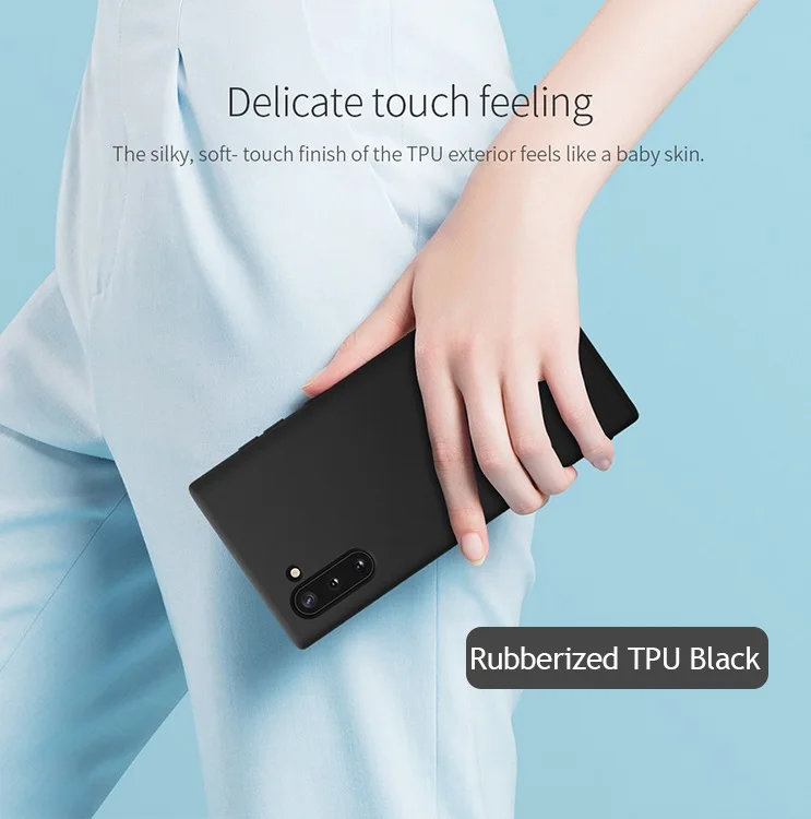 Для samsung Galaxy Note 10 чехол NILLKIN силиконовый Гладкий защитный чехол для samsung Galaxy Note 10 Pro Plus чехол - Цвет: Rubber TPU Black