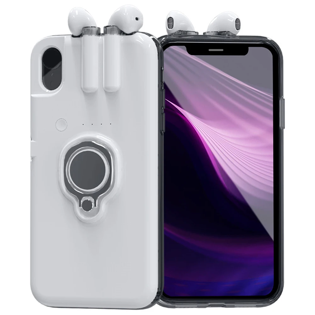 Чехол для телефона 3 в 1 iPhone XS MAX XR X AirPods bluetooth-гарнитура зарядный Чехол-держатель с