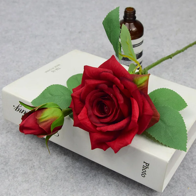 Bouquet De Roses En Soie Best Artificial - Longue Tige 45 Cm - Couleur Jaune - Déco Mariage, Maison, Jardin