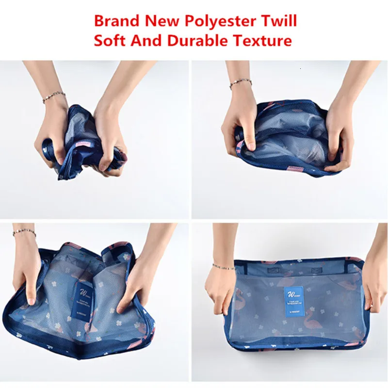Cosyde 7Pcs/set Travel Organizer Suitcase Clothes Finishing Kit Portable Partition Pouch Storage Bags Home Travel Accessories