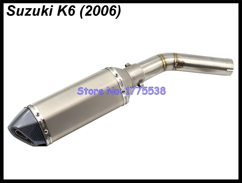 Для K6 GSXR600 GSXR750 2006 мотоцикл выхлопной глушитель трубы мотоцикл глушитель выхлопной демпфер утечки подключения трубы набор