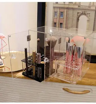 

Dustproof Makeup Brush, Storage Box, Large Size Cosmetic Brush, Transparent Brush, Barrel, Desktop, Eyebrow Pencil Brush
