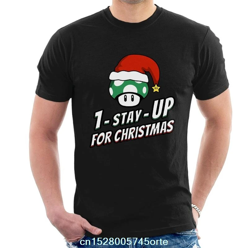 Мужская Рождественская Футболка с принтом грибов Nintendo Super Mario 1 Up camiseta | одежда