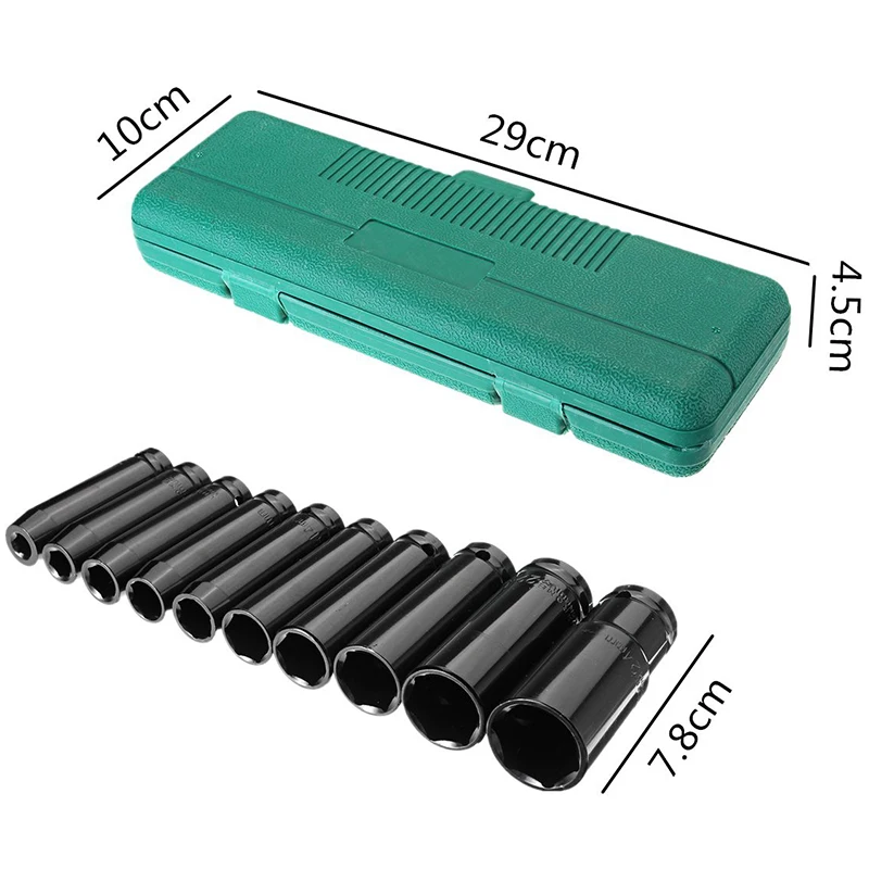 Шестигранный Расширенный торцевой ключ привод глубокий ударный Втулка набор тяжелый метрический гаражный инструмент для гаечного ключа