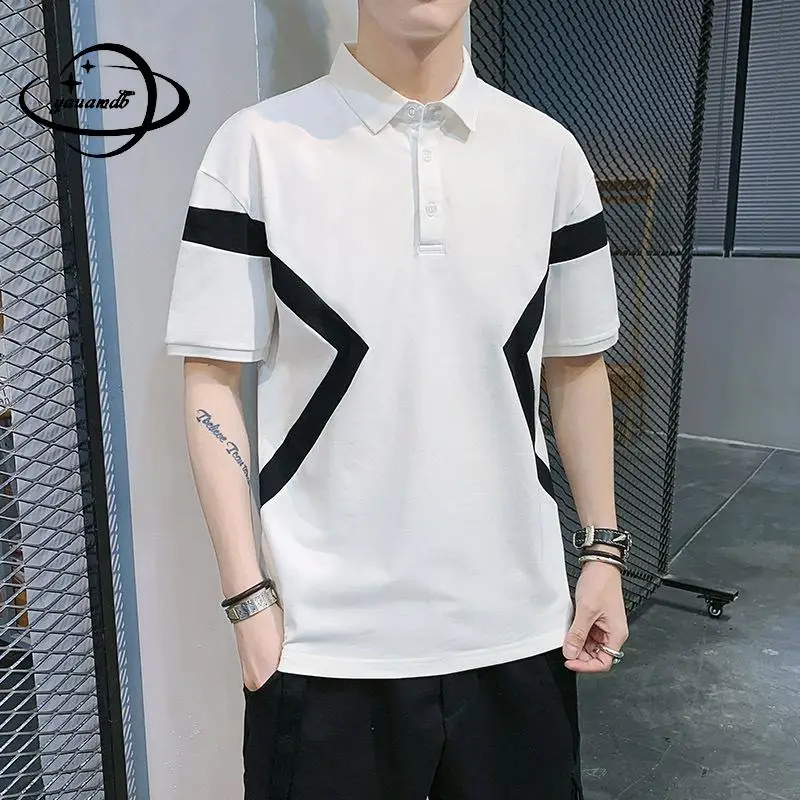 

M-3xl Mens Polo Shirts Summer Male Tops Tees Clothing Short Sleeve Loose Cotton Business Fashion Man Clothes H50