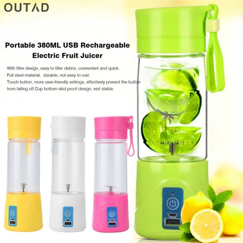 

USB Portable Juicer Cup Rechargeable Battery Juice Blender 380ml Healthy Environmentally-friendly USB Juicer