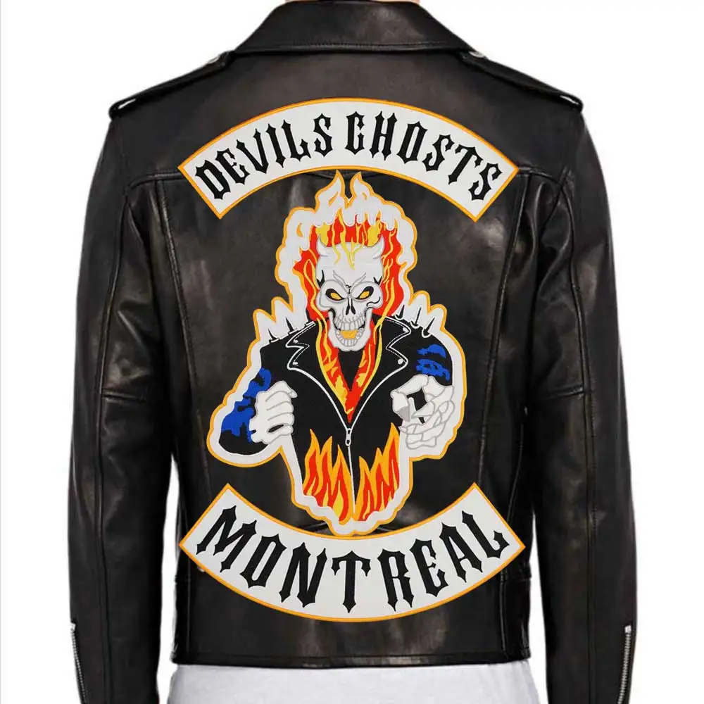 Large MC Patches Motorcycle Club Devil Embroidery Fire Patches