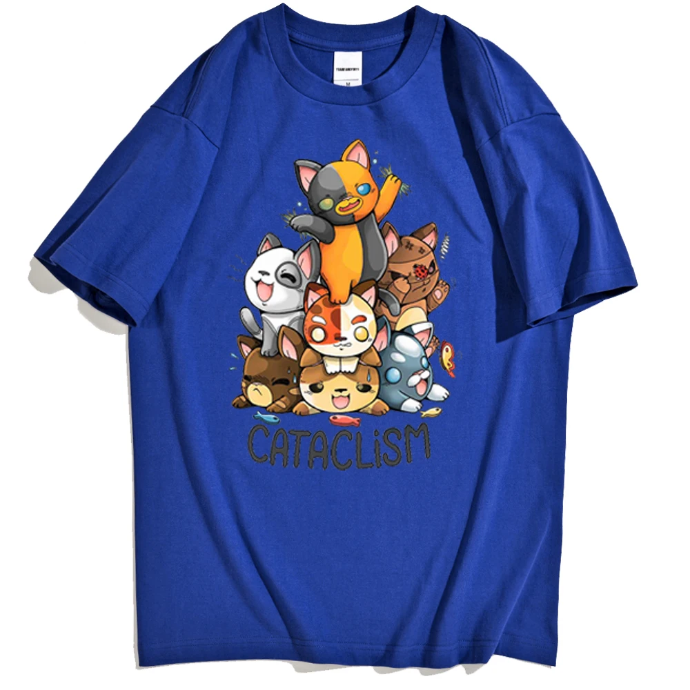 

Shirts Simple And Funny Cartoon Animals Cute Cat Print Man T shirt Big Size High Quality Men Tee Tops Street Korean Mens T-shirt