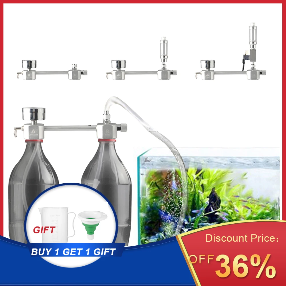 Us 14 37 30 Off Household Aquarium Diy Co2 Generator System Kit Aquarium Co2 Valve Diffuser With Solenoid Valve Bubble Counter In Co2 Equipment From