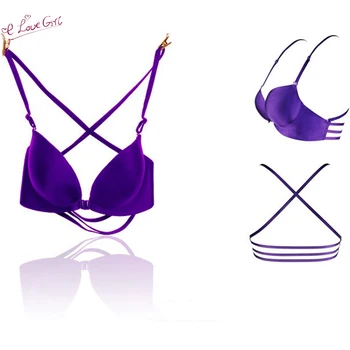 

Thin Shoulder Straps Sexy Cross Shoulder Straps Beautiful Back Ladies Underwear Front Buckle Comfortable Deep V Lingerie