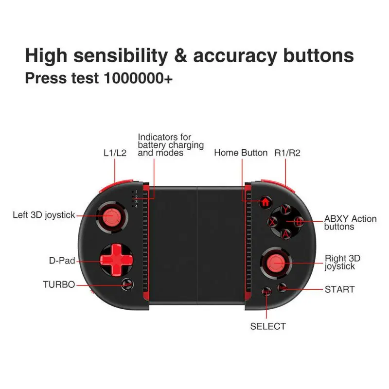  Wireless Bluebooth Gamepad Game Telescopic Gaming Controller For PUBG For Smartphone Tablet TV