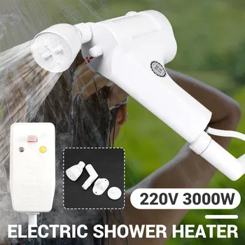 

Electric Shower Heater Faucet 3000W 220V 50Hz Water Heating Power Head Spray Out Tap Handle Single Hole Shower Head Replacement