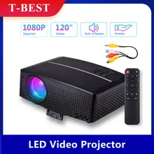 GP80 Mini LED Video Projector 1080P Supported 3500 Lumens 120 Inch Display Built-in Stereo Speaker Portable Movie Projector