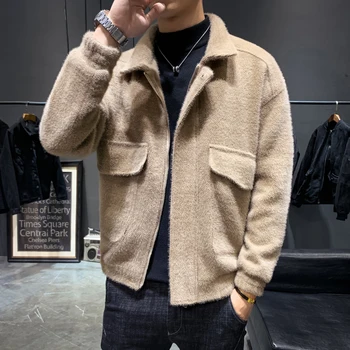 

2019 Mens Winter Coats and Jackets Korean Short Slim Fit Woolen Coat Fashion Casual Men Woolen Overcoat Warm Thicken Clothing