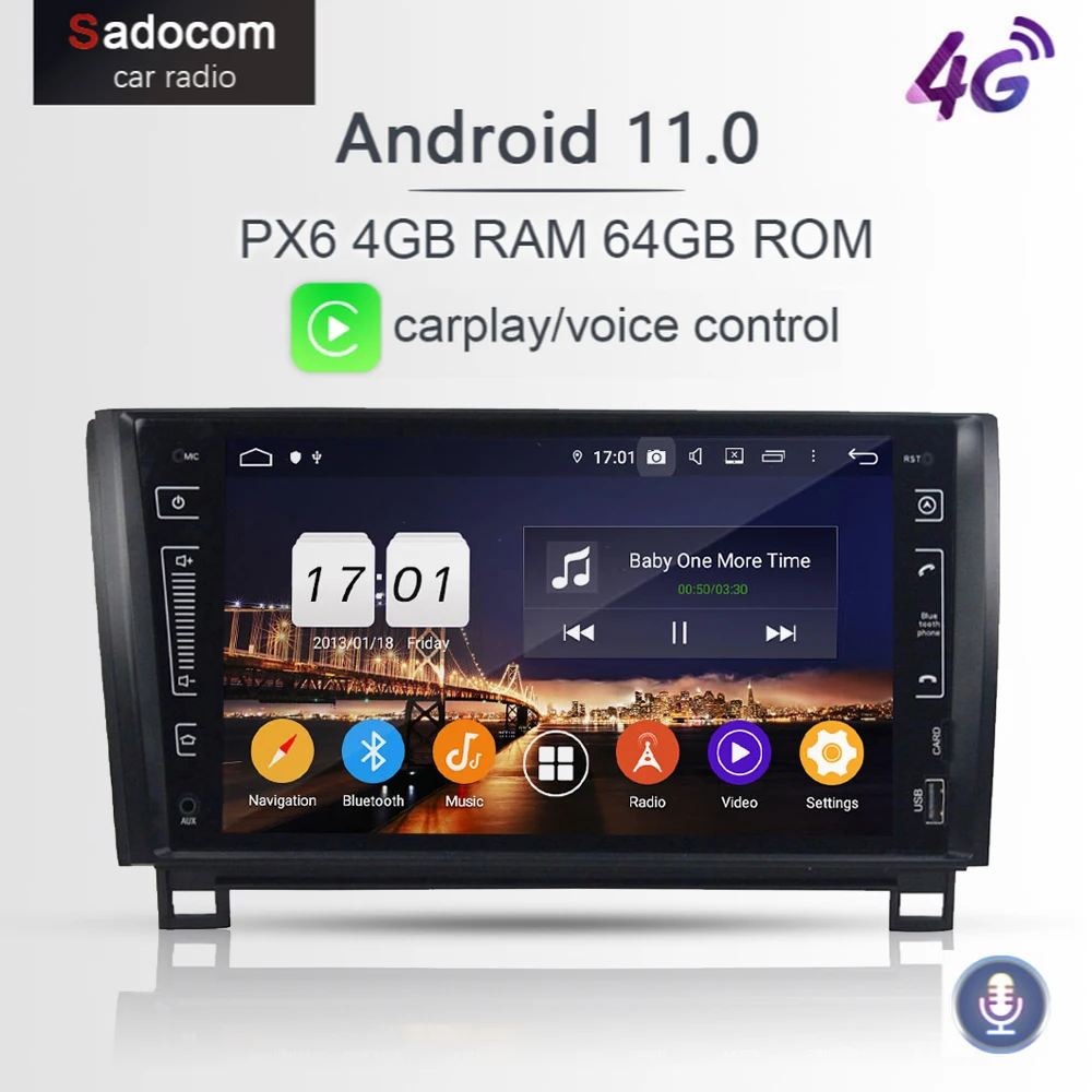 PX6 DSP 10 1 &quot2 din Android 9 0 4 Гб + 64 ГБ Автомобильный dvd-плеер RDS Авторадио GPS автомобильное
