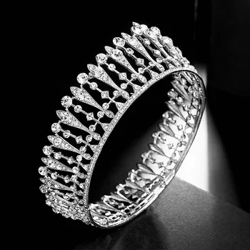 

New Design Simple Shining Crystal Full Round Circle Tiaras Crowns Princess Diadem Bridal Bride Noiva Wedding Party Headbands