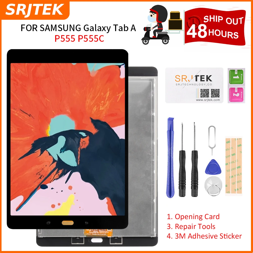 ЖК дисплей Srjtek для Samsung GALAXY Tab A 10. 0 P555 P555C с сенсорным экраном и дигитайзером