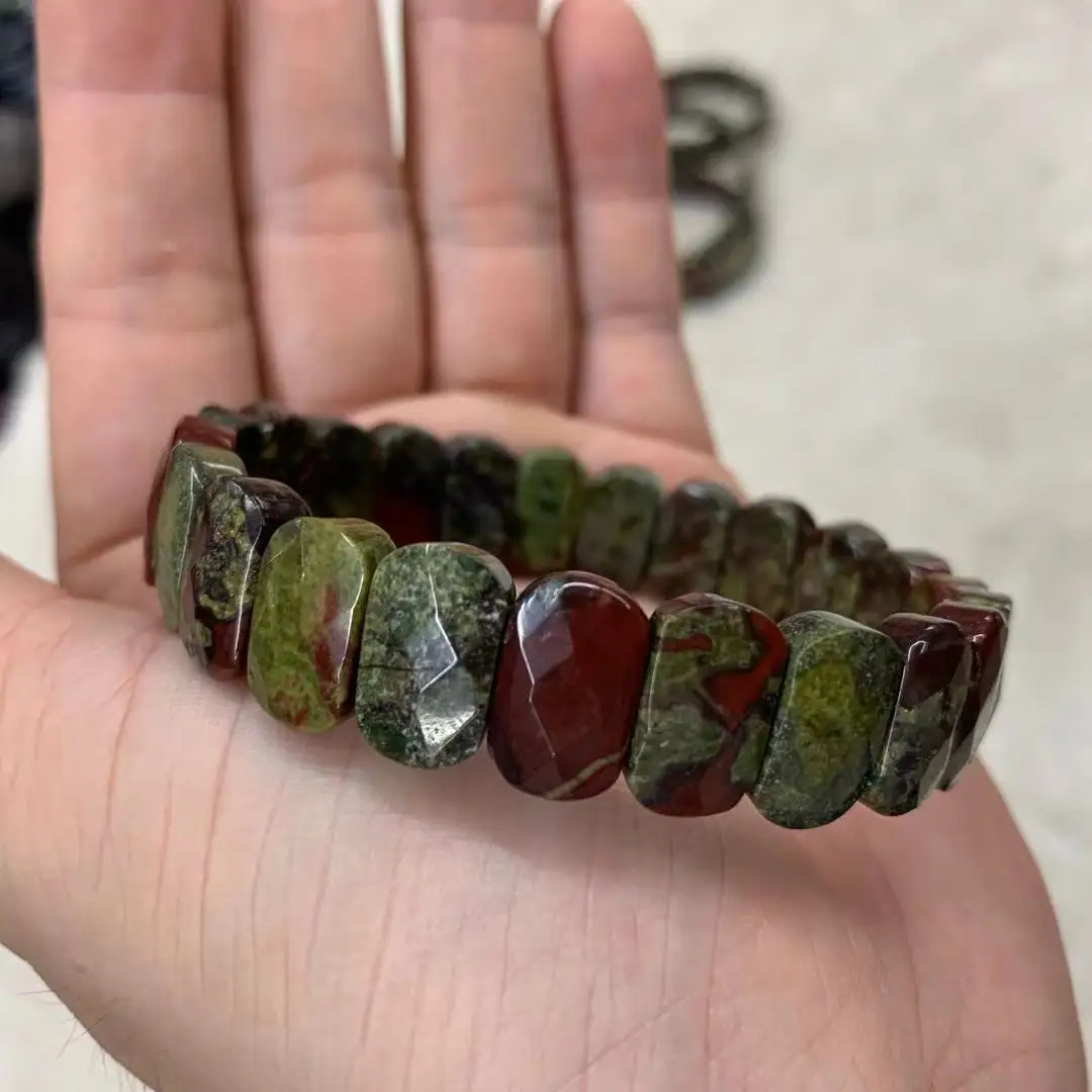 Dragon Bloodstone Jasper Beads Bracelet Natural Gemstone Jewelry Bangle For Woman Man Wholesale ! | Украшения и аксессуары