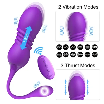 Telescopic Dildo Vibrators for Women Panties Wireless Remote Control Vibrating Eggs Wearable Balls Vibrator G Spot Clit Massager 2