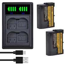 Batmax EN-EL15C EN-EL15 2280Mah Batterij + Led Usb Dual Charger Voor Nikon Z5, Z6, Z6 Ii, z7, Z7II D810 D500 D800 D610 D600