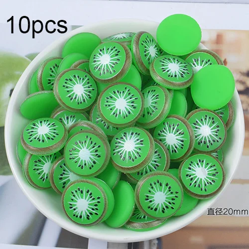 Green Happy monkey 10 шт. Лизуны в виде фруктов добавки Подвески поставки новые милые Ломтики DIY набор Декор наполнитель для пушистое облако прозрачная слизь глина - Цвет: Green