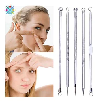 

5 Pcs/ Set Pimple Blemish Comedone Acne Extractor Remover Tool Set Face Care Tool