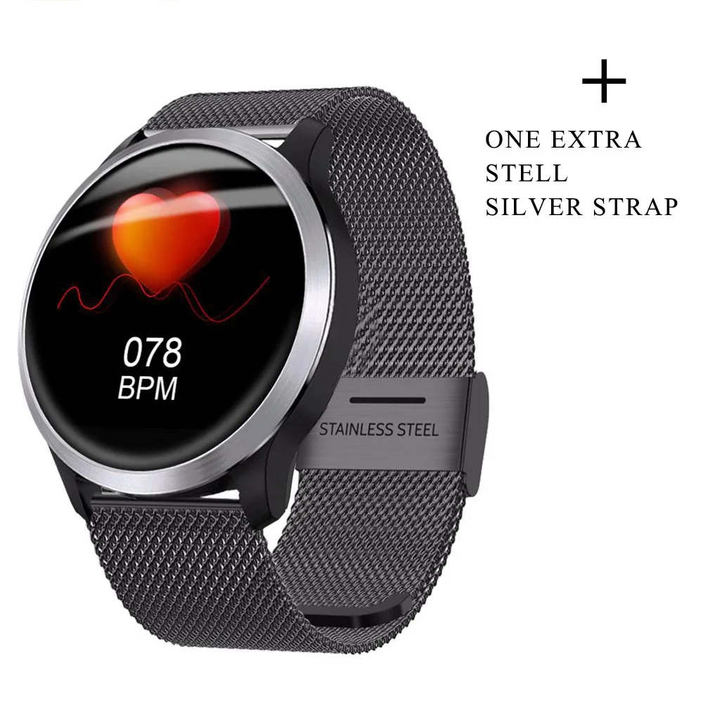 LEMFO Z03 ЭКГ+ PPG Смарт-часы для мужчин и женщин Смарт-часы IP68 Водонепроницаемый Bluetooth напоминание фитнес-трекер мульти-спортивные умные часы - Color: extra silver strap