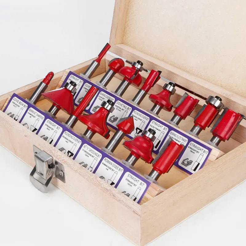 

Router Bits Set Trimmer Cutter Head Electric Router Engraving Machine Cutter Flash Trimmer 12 PC/15 PC Knife