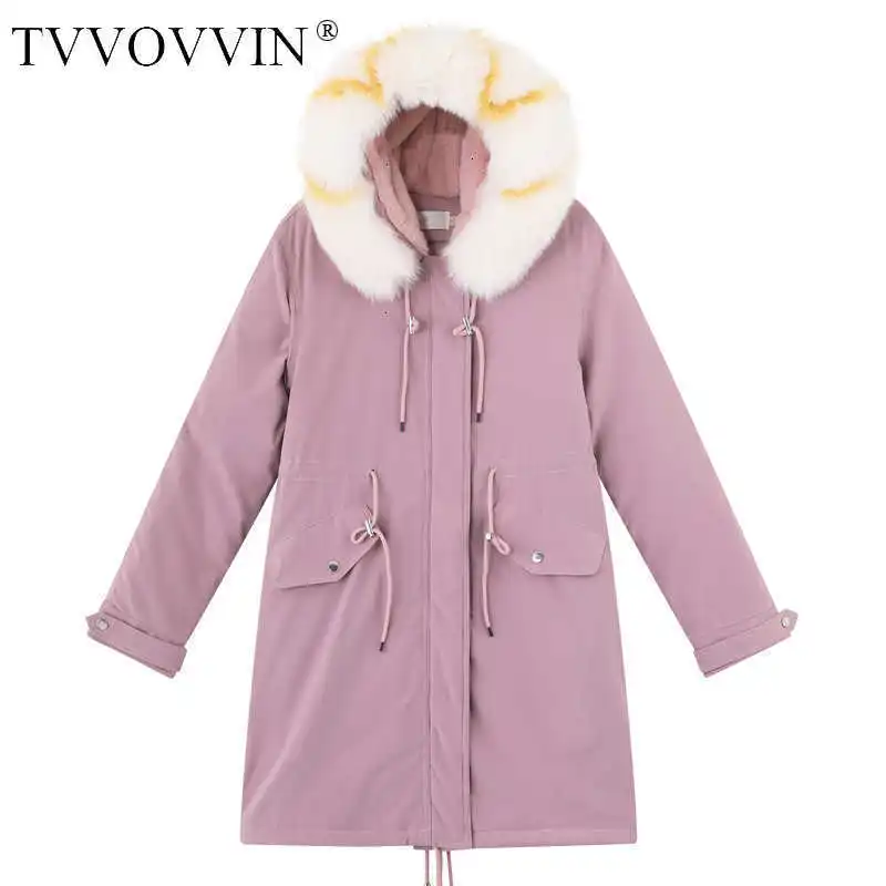 TVVOVVIN, для отдыха, для времени, для талии, утолщенная, даже шляпа, для женщин, для саморазвития, хлопковая стеганая одежда, длинное Свободное пальто ZX273