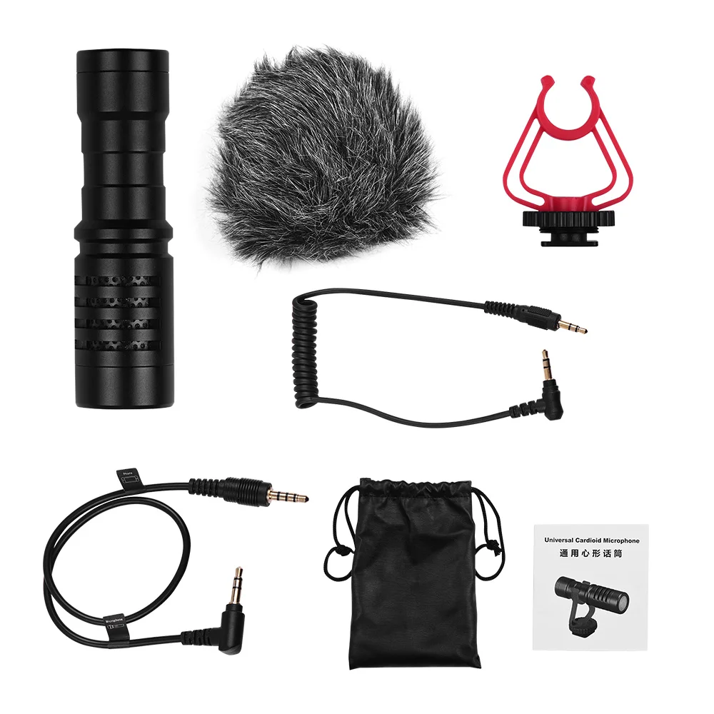 Universal Cardioid Directional Video Condenser Microphone Mini Mic 3.5mm Plug for Canon Nikon Sony DSLR Cameras