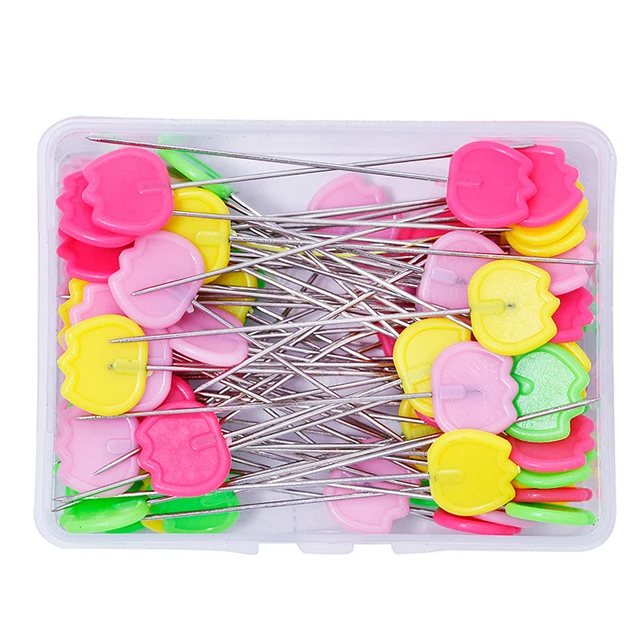 50pcs/box Dressmaking Pins Embroidery Patchwork Pins DIY Handmade Sewing Patchwork Pins Big Head Pins Sewing Tool Needle Arts I