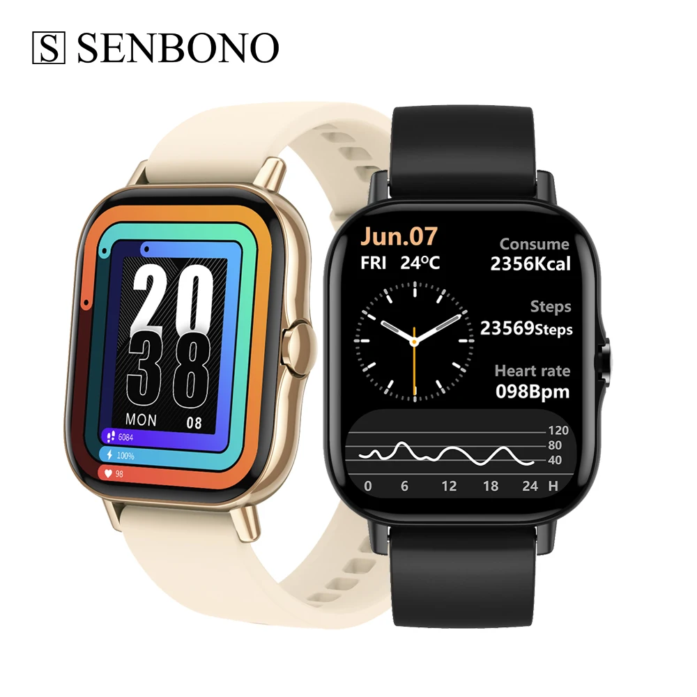 SENBONO DT94 Smartwatch Men Women Sports IP68 Waterproof ECG Fitness Tracker Clock for IOS Android BT Call Smart Watch