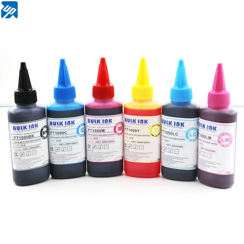 6 x 100ML Dye Refill Ink Kit for epson Artisan 1430 1500w 730 837 835 810 800 725 710 700 600 50 Refillable Cartridges or CISS