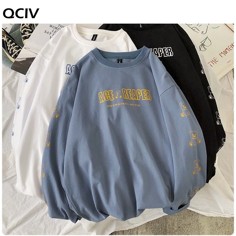 

Harajuku Print Spring Men TShirts 2020 3 Colors Casual Long Sleeve Male Tees Korean Oversize Unisex Men's T-shirts